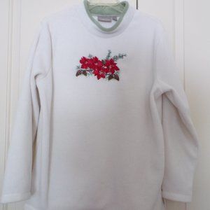 Croft & Barrow Embroidered Fleece L/S Top L